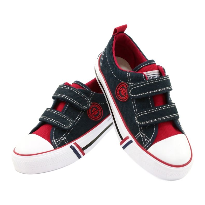 American Children's American Club LH62 Navy Blue cipők piros sötétkék 3