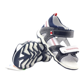Bőrszandál tépőzáras 81824 Navy/Red Bartek kék 3