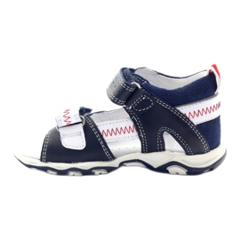 Bőrszandál tépőzáras 81824 Navy/Red Bartek kék 2