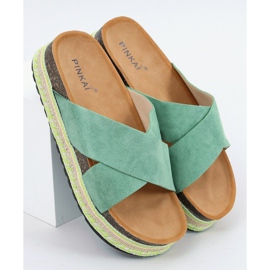 Zöld parafa papucs LS016 Zöld 1