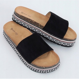 Fekete parafa papucs 218-211 Fekete 1