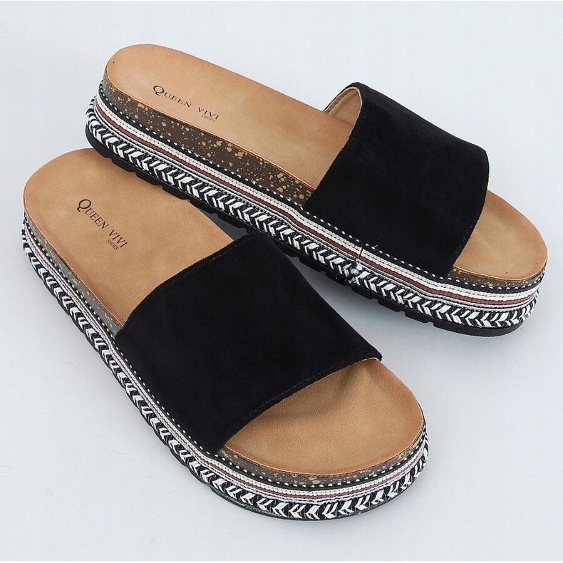 Fekete parafa papucs 218-211 Fekete 1