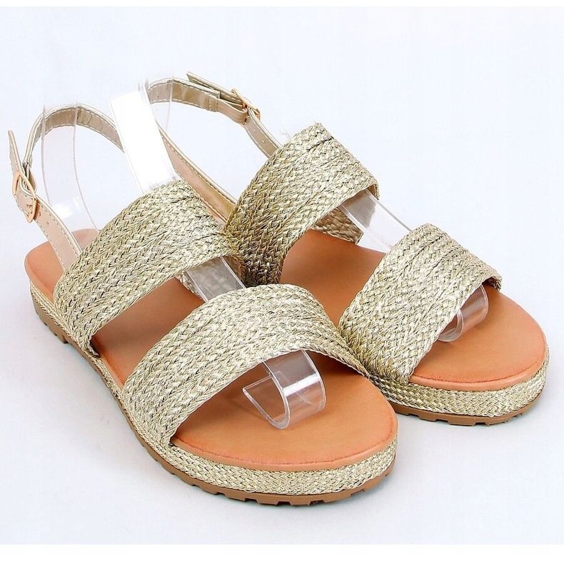 Arany WL1593 Arany fonott szandál aranysárga 1