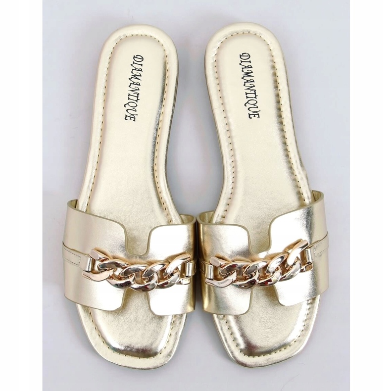 Arany HY23-01 Arany papucs lánccal aranysárga 1 Arany HY23-01 Arany papucs lánccal aranysárga 1