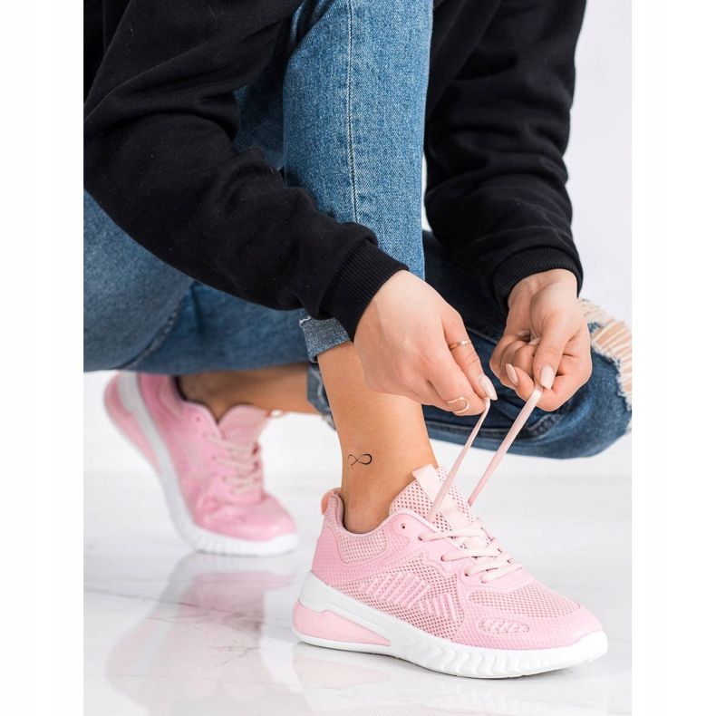 SHELOVET Áttört sportcipő rózsaszín 1