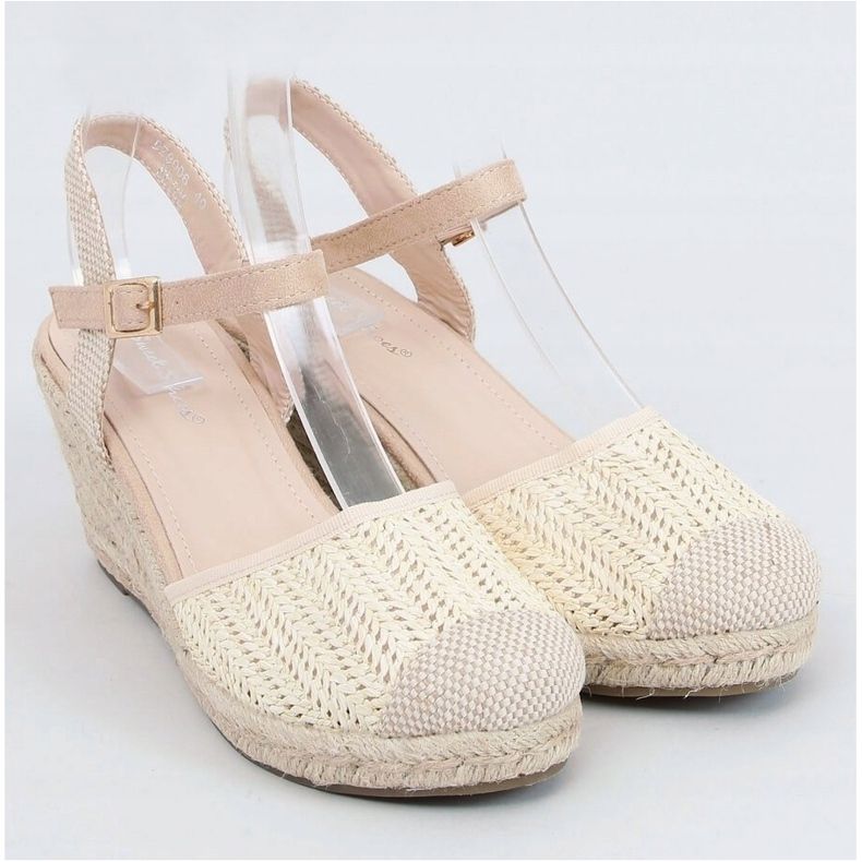 Espadrilles bézs éken DZ8006 Bézs ekru 1