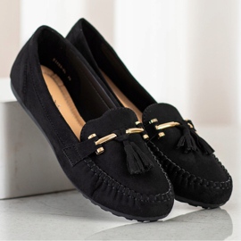 Queentina Divatos velúr cipók fekete aranysárga 1