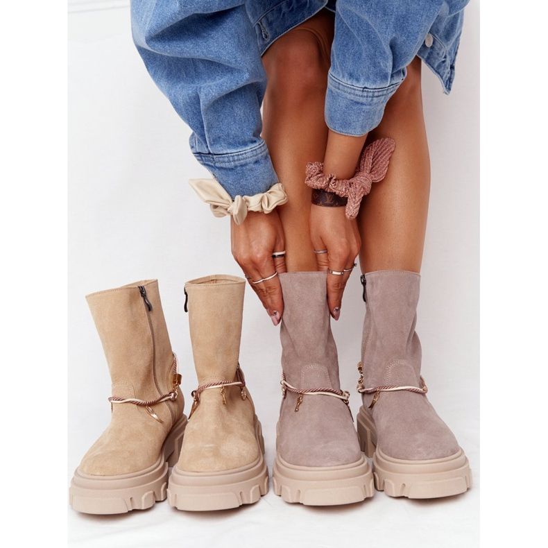 Lewski Shoes Velúr csizma Workery Lewski Cipő 3006-0 Bézs 1