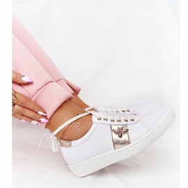 Lewski Shoes Női bőr cipők Lewski cipők 2786-0 Fehér és arany aranysárga 1