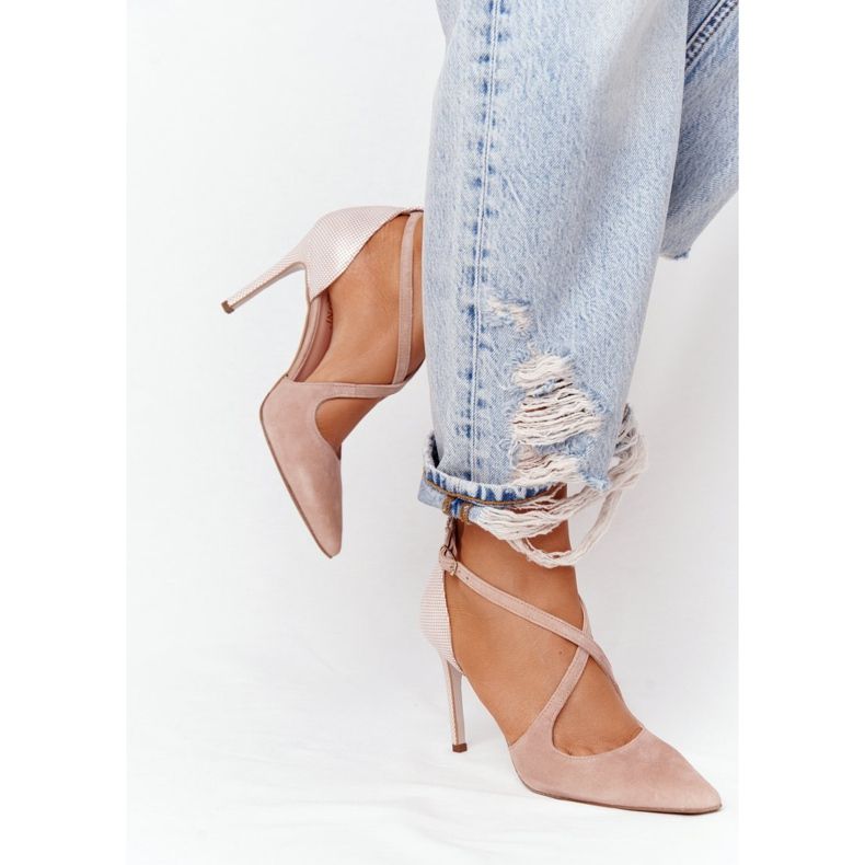 PV3 Elegáns Velúr Stilettos Visconi 7400 Pink rózsaszín 2