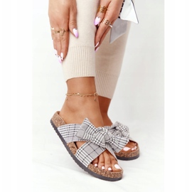 Papucs a parafa talp Vinceza 20-30105 Grey Check szürke 1