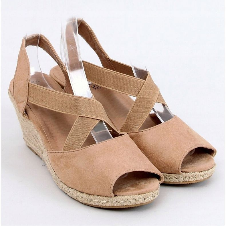 Szandál espadrilles ék bézs 9R38 Khaki 1