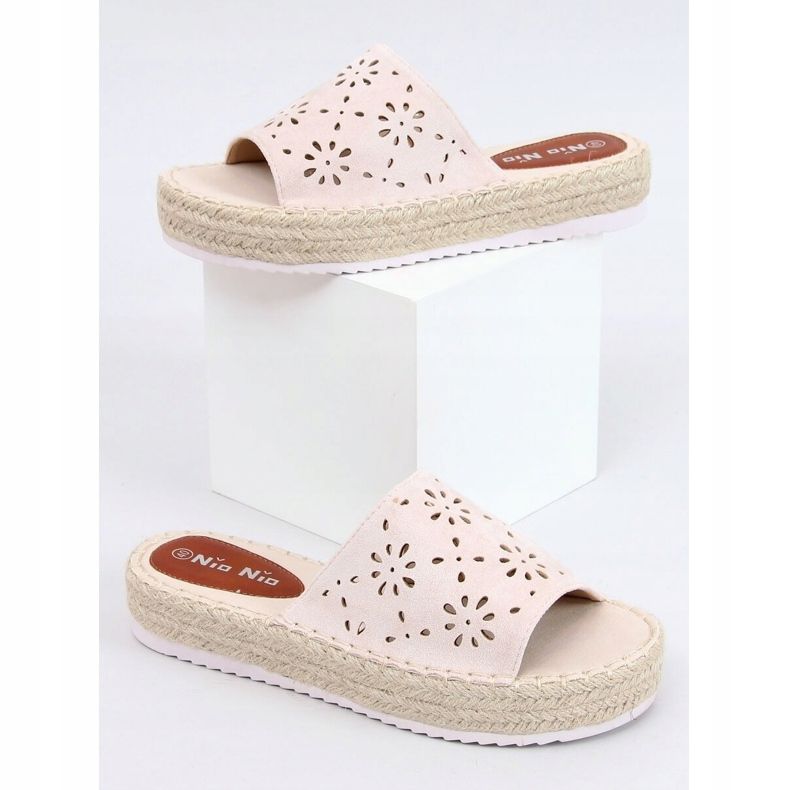 Bézs áttört papucs espadrilles 99-62A Bézs 1