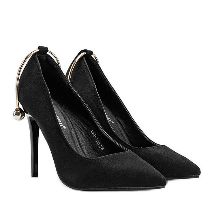 Fekete szivattyúk a csapon Christine ékszerekkel aranysárga 1