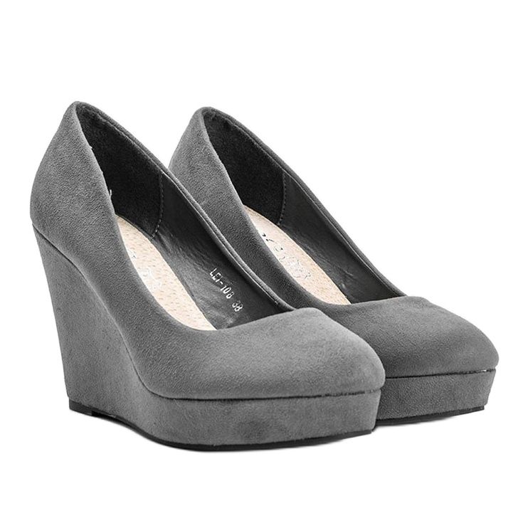 BM Szürke öko-velúr szivattyúk az ék Karilla 1