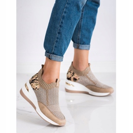 ARTIKER Moro Print Slip-On cipők barna 1