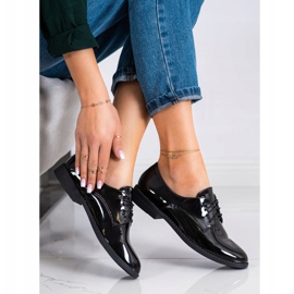 SHELOVET Klasszikus fűzős cipő fekete 1