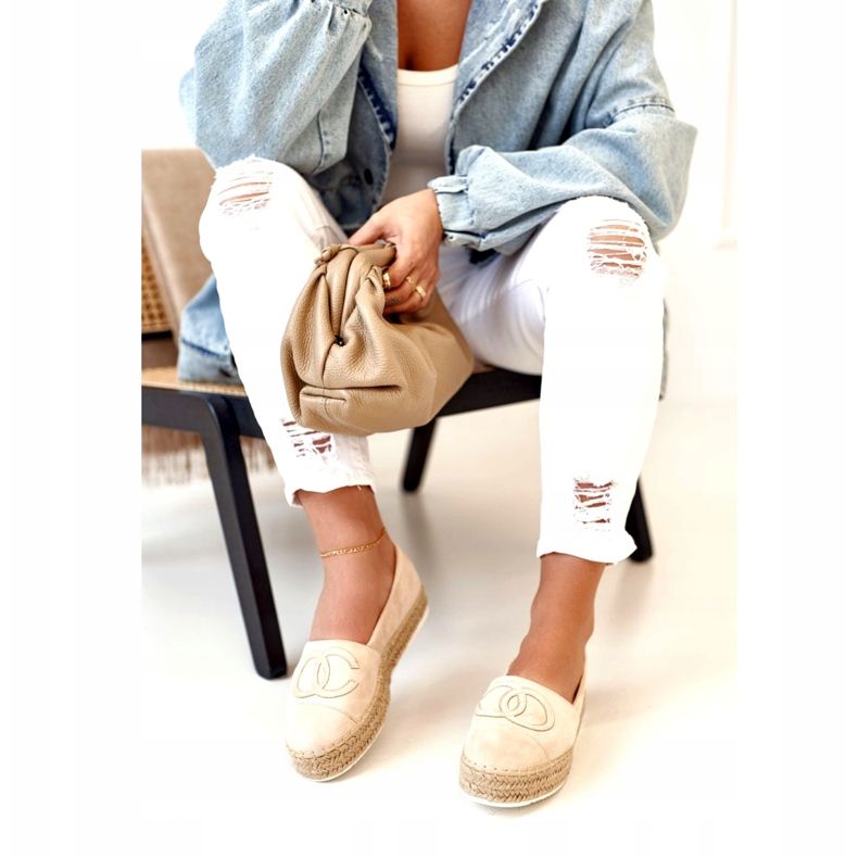 PS1 Női espadrillák szalmaszálon Bézs Febi 1