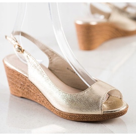 Goodin Alkalmi ék szandál aranysárga 1