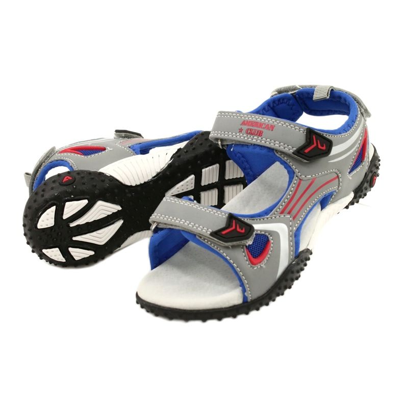 American Club Szürke szandál gyermekbőr betét amerikai 2