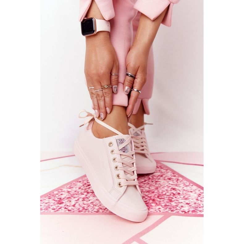 Női ökobőr cipők Cross Jeans HH2R4004C Pink rózsaszín 2