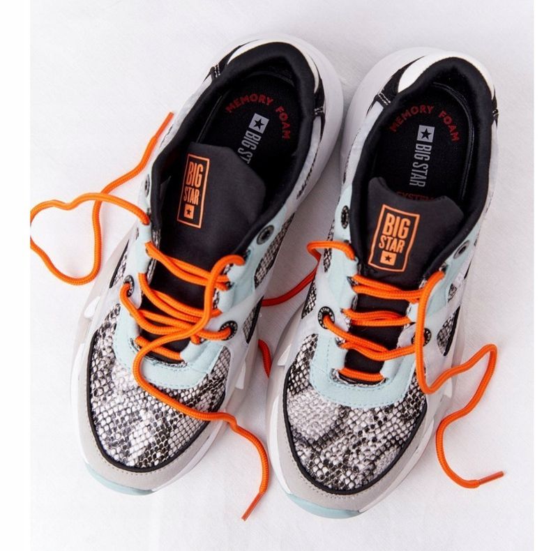 Női sportcipő Memory Foam Big Star HH274324 Szürke-zöld narancssárga 1