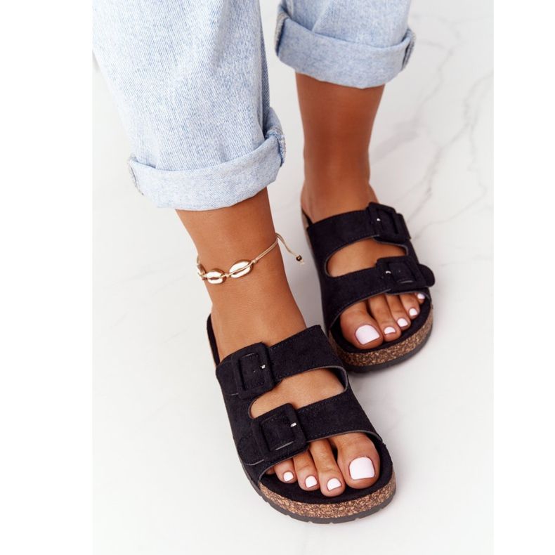 MSMG Fekete Jennifer Suede papucs parafa talpon 1