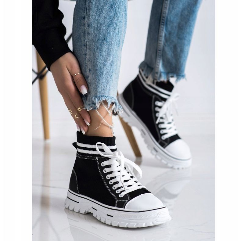 SHELOVET Divatos csúszós cipők fekete 1