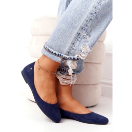 Velúr balerinák Sergio Leone BL622 Navy blue sötétkék 2