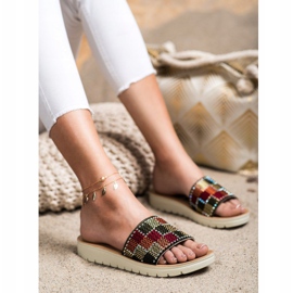 SHELOVET Papucs köbös cirkónium -dioxiddal sokszínű 1