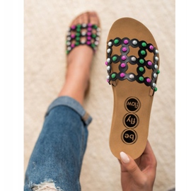 SHELOVET Alkalmi női papucs fekete sokszínű 2