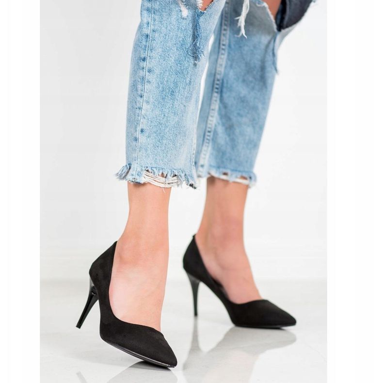 Kylie Klasszikus velúr sarok fekete 2