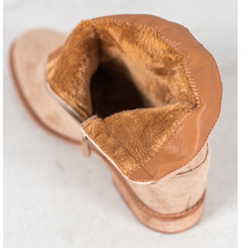 Bella Paris Velúr csizma strasszokkal bézs 1