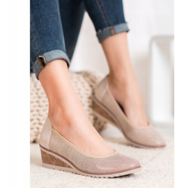 Elegáns VINCEZA balerinák bézs barna 1