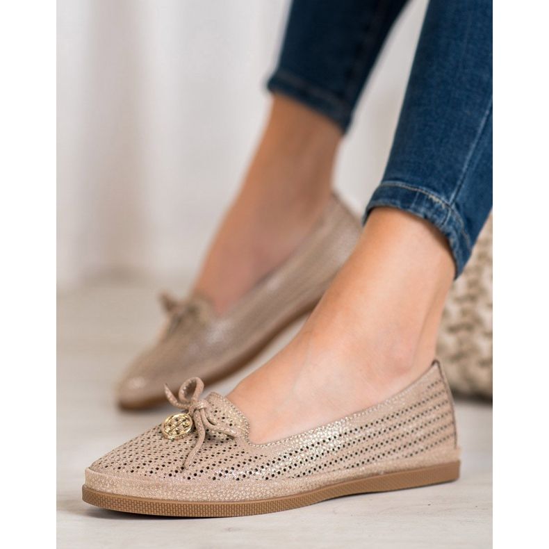 Stílusos VINCEZA balerinák barna 1