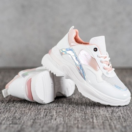 SHELOVET Stílusos öko bőr cipők fehér sokszínű 1