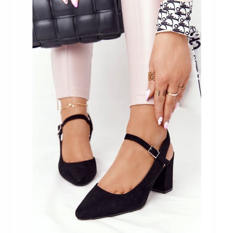 Suede szivattyúk egy rúdon Sergio Leone PB446 fekete 2