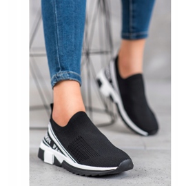 SHELOVET Áttört Slipony divat fehér fekete 2