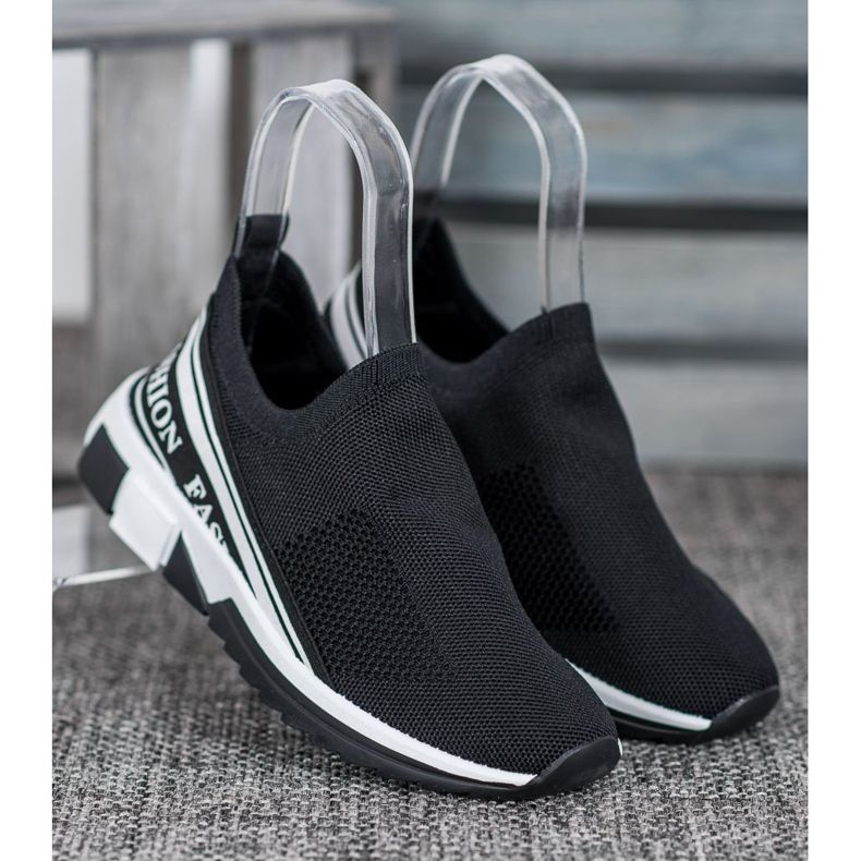 SHELOVET Áttört Slipony divat fehér fekete 1