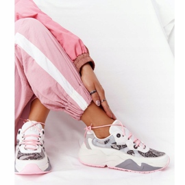 Női sportcipő Memory Foam Big Star HH274326 Fehér rózsaszín sokszínű 2