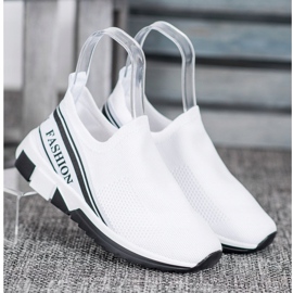 SHELOVET Áttört Slipony divat fehér 1