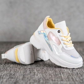 SHELOVET Stílusos öko bőr cipők fehér sokszínű 2