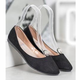 Fekete balerinák VINCEZA díszítéssel 1