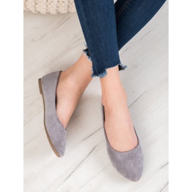 Klasszikus velúr VINCEZA balerinák szürke 1