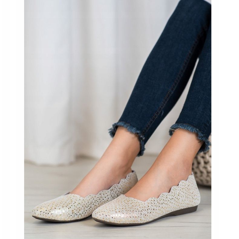 Filippo Divatos bőr balerinák aranysárga 2