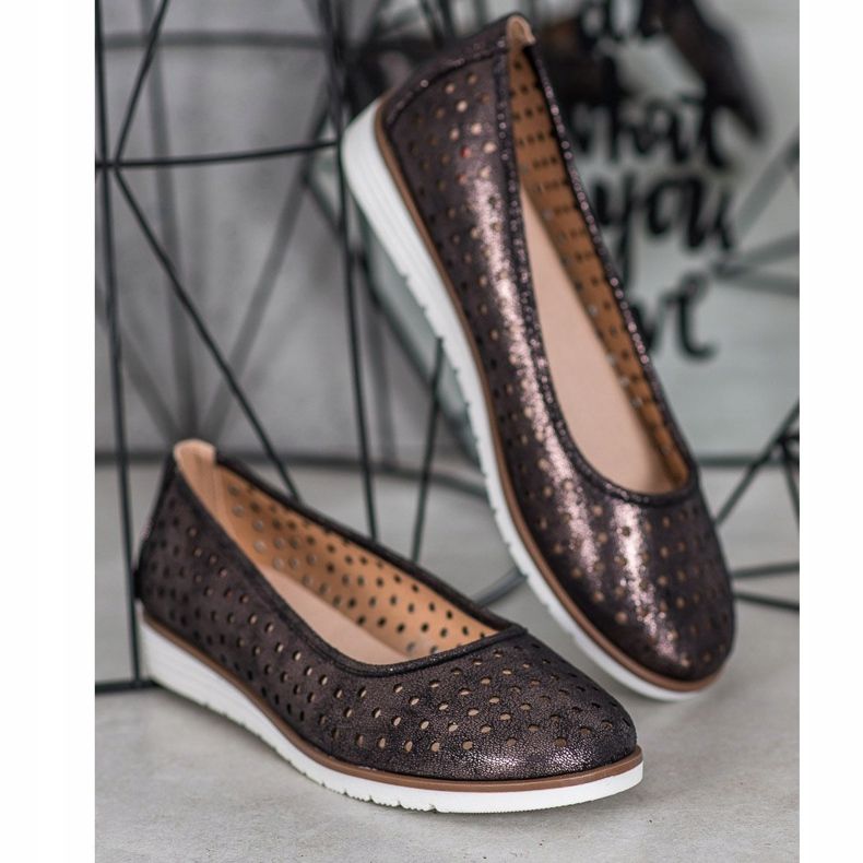 Kylie Áttört balerinák csillogással barna 1