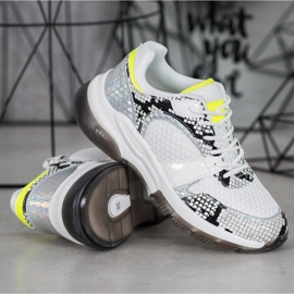 Kylie Kényelmes Snake Print Cipők fehér sokszínű 1