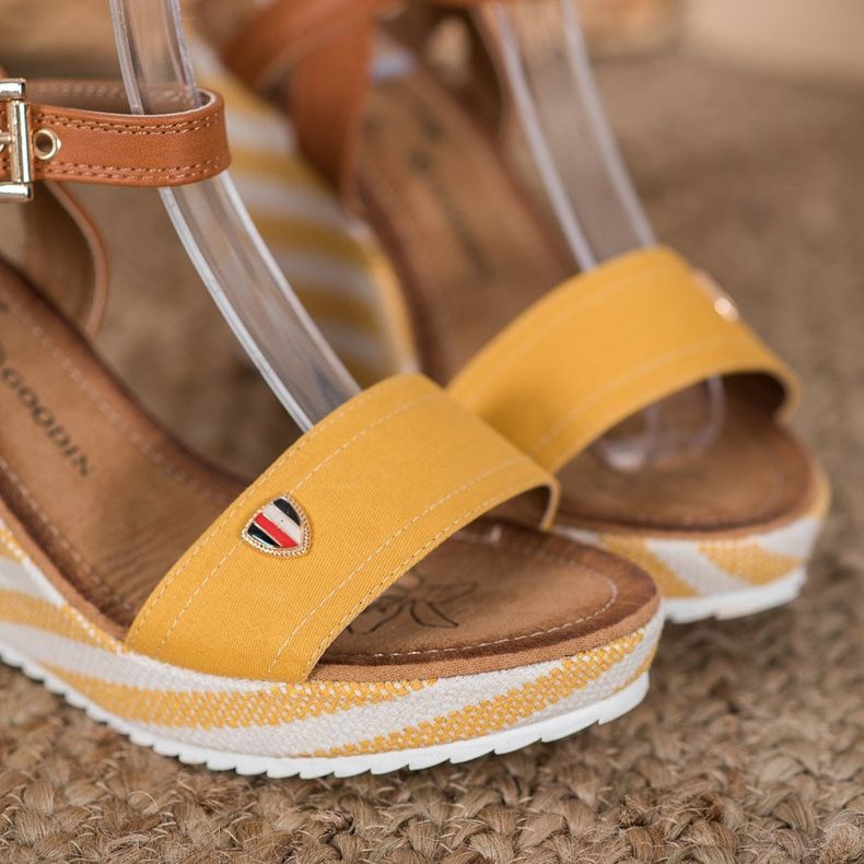 Goodin Divatos ék szandál barna sokszínű sárga 1