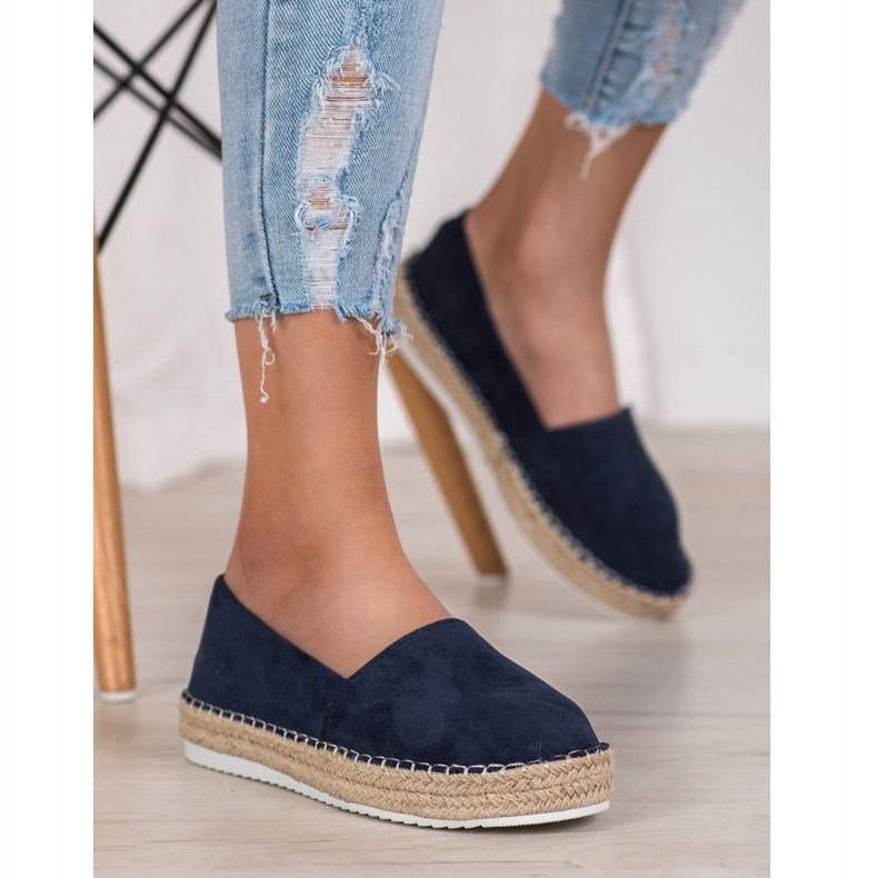 Small Swan Navy blue velúr espadrilles kék 1