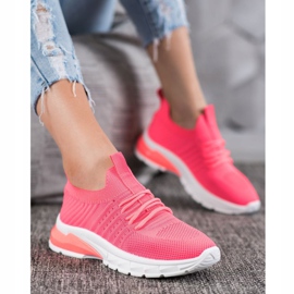 Bella Paris Áttört cipők rózsaszín 1